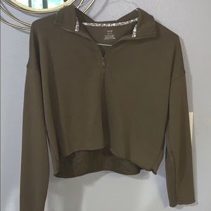 Cropped sweater. Olive green. Aerie size XS